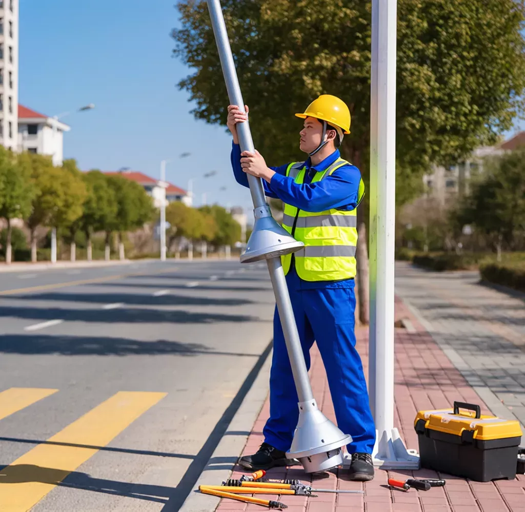 Bagaimana untuk memasang lampu jalan solar oleh seorang diri?